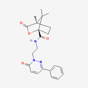 (1S*,4R*)-4,7,7-trimethyl-3-oxo-N-[2-(6-oxo-3-phenyl-1(6H)-pyridazinyl)ethyl]-2-oxabicyclo[2.2.1]heptane-1-carboxamide