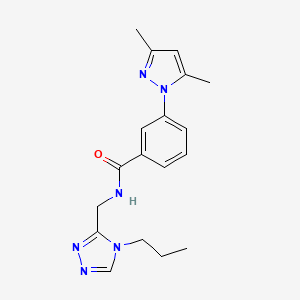 3-(3,5-dimethyl-1H-pyrazol-1-yl)-N-[(4-propyl-4H-1,2,4-triazol-3-yl)methyl]benzamide