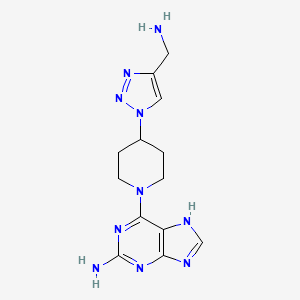 6-[4-[4-(aminomethyl)triazol-1-yl]piperidin-1-yl]-7H-purin-2-amine