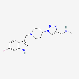 [(1-{1-[(6-fluoro-1H-indol-3-yl)methyl]-4-piperidinyl}-1H-1,2,3-triazol-4-yl)methyl]methylamine bis(trifluoroacetate)