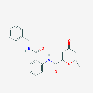 molecular formula C23H24N2O4 B4384312 2,2-dimethyl-N-(2-{[(3-methylbenzyl)amino]carbonyl}phenyl)-4-oxo-3,4-dihydro-2H-pyran-6-carboxamide 