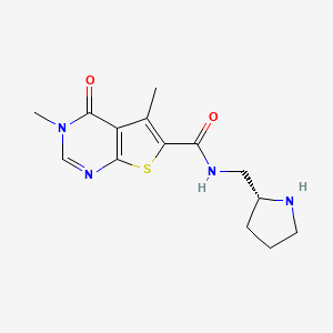 3,5-dimethyl-4-oxo-N-[(2R)-2-pyrrolidinylmethyl]-3,4-dihydrothieno[2,3-d]pyrimidine-6-carboxamide hydrochloride