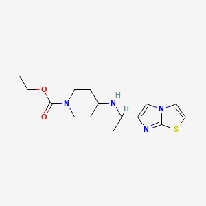 molecular formula C15H22N4O2S B4384330 ethyl 4-[(1-imidazo[2,1-b][1,3]thiazol-6-ylethyl)amino]piperidine-1-carboxylate 