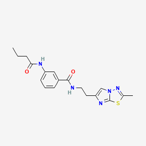 molecular formula C18H21N5O2S B4384341 3-(butyrylamino)-N-[2-(2-methylimidazo[2,1-b][1,3,4]thiadiazol-6-yl)ethyl]benzamide 