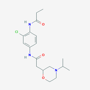 molecular formula C18H26ClN3O3 B4384349 N-(2-chloro-4-{[(4-isopropylmorpholin-2-yl)acetyl]amino}phenyl)propanamide 