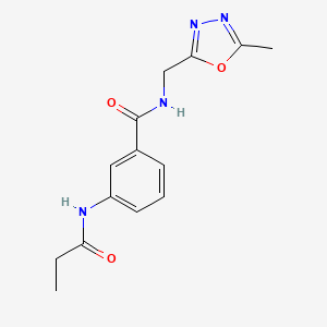 N-[(5-methyl-1,3,4-oxadiazol-2-yl)methyl]-3-(propionylamino)benzamide