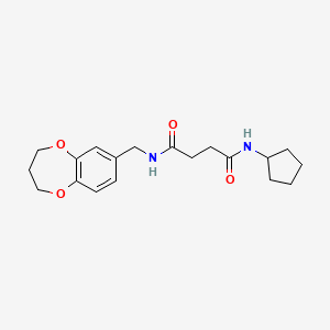 molecular formula C19H26N2O4 B4384358 N-cyclopentyl-N'-(3,4-dihydro-2H-1,5-benzodioxepin-7-ylmethyl)succinamide 