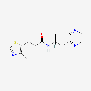 N-(1-methyl-2-pyrazin-2-ylethyl)-3-(4-methyl-1,3-thiazol-5-yl)propanamide