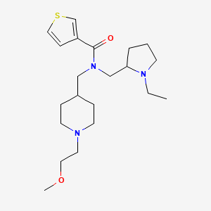 molecular formula C21H35N3O2S B4384381 N-[(1-ethyl-2-pyrrolidinyl)methyl]-N-{[1-(2-methoxyethyl)-4-piperidinyl]methyl}-3-thiophenecarboxamide 