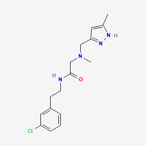 N-[2-(3-chlorophenyl)ethyl]-2-{methyl[(5-methyl-1H-pyrazol-3-yl)methyl]amino}acetamide