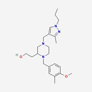 2-{1-(4-methoxy-3-methylbenzyl)-4-[(3-methyl-1-propyl-1H-pyrazol-4-yl)methyl]-2-piperazinyl}ethanol