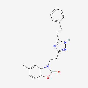 molecular formula C20H20N4O2 B4384475 5-methyl-3-{2-[3-(2-phenylethyl)-1H-1,2,4-triazol-5-yl]ethyl}-1,3-benzoxazol-2(3H)-one 