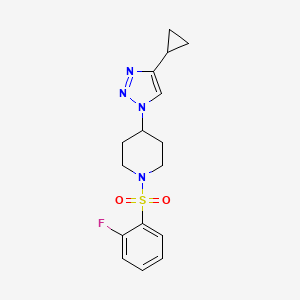 4-(4-cyclopropyl-1H-1,2,3-triazol-1-yl)-1-[(2-fluorophenyl)sulfonyl]piperidine