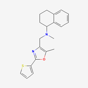 molecular formula C20H22N2OS B4384493 N-methyl-N-{[5-methyl-2-(2-thienyl)-1,3-oxazol-4-yl]methyl}-1,2,3,4-tetrahydro-1-naphthalenamine 