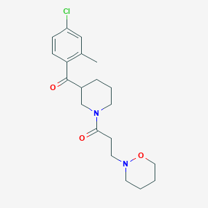 molecular formula C20H27ClN2O3 B4384499 (4-chloro-2-methylphenyl){1-[3-(1,2-oxazinan-2-yl)propanoyl]-3-piperidinyl}methanone 