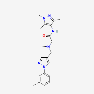 N-(1-ethyl-3,5-dimethyl-1H-pyrazol-4-yl)-2-(methyl{[1-(3-methylphenyl)-1H-pyrazol-4-yl]methyl}amino)acetamide