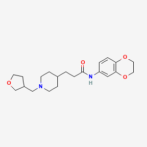 molecular formula C21H30N2O4 B4384591 N-(2,3-dihydro-1,4-benzodioxin-6-yl)-3-[1-(tetrahydro-3-furanylmethyl)-4-piperidinyl]propanamide 