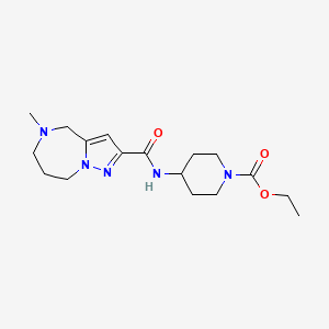 ethyl 4-{[(5-methyl-5,6,7,8-tetrahydro-4H-pyrazolo[1,5-a][1,4]diazepin-2-yl)carbonyl]amino}piperidine-1-carboxylate