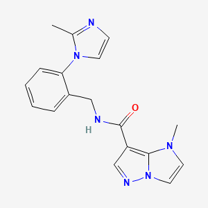 1-methyl-N-[2-(2-methyl-1H-imidazol-1-yl)benzyl]-1H-imidazo[1,2-b]pyrazole-7-carboxamide