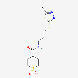 N-{3-[(5-methyl-1,3,4-thiadiazol-2-yl)thio]propyl}tetrahydro-2H-thiopyran-4-carboxamide 1,1-dioxide