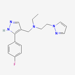 N-ethyl-N-{[3-(4-fluorophenyl)-1H-pyrazol-4-yl]methyl}-2-(1H-pyrazol-1-yl)ethanamine