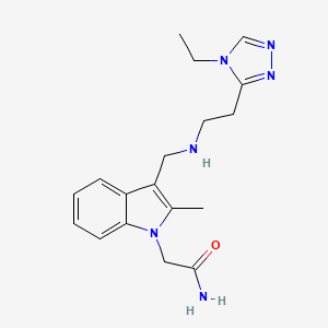 2-[3-({[2-(4-ethyl-4H-1,2,4-triazol-3-yl)ethyl]amino}methyl)-2-methyl-1H-indol-1-yl]acetamide