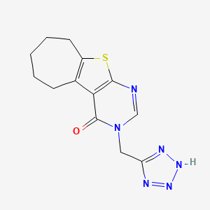 molecular formula C13H14N6OS B4384657 3-(1H-tetrazol-5-ylmethyl)-3,5,6,7,8,9-hexahydro-4H-cyclohepta[4,5]thieno[2,3-d]pyrimidin-4-one 