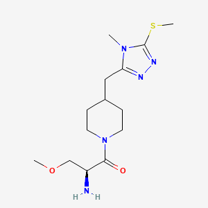 molecular formula C14H25N5O2S B4384664 [(1S)-1-(methoxymethyl)-2-(4-{[4-methyl-5-(methylthio)-4H-1,2,4-triazol-3-yl]methyl}-1-piperidinyl)-2-oxoethyl]amine hydrochloride 