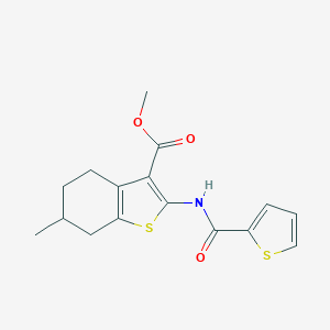 molecular formula C16H17NO3S2 B438467 6-甲基-2-[(噻吩-2-基羰基)氨基]-4,5,6,7-四氢-1-苯并噻吩-3-羧酸甲酯 CAS No. 329923-64-0