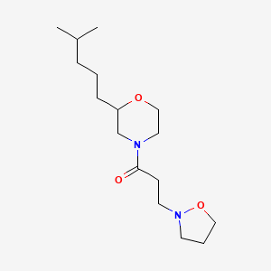 molecular formula C16H30N2O3 B4384725 4-[3-(2-isoxazolidinyl)propanoyl]-2-(4-methylpentyl)morpholine 