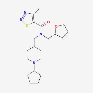 N-[(1-cyclopentyl-4-piperidinyl)methyl]-4-methyl-N-(tetrahydro-2-furanylmethyl)-1,2,3-thiadiazole-5-carboxamide