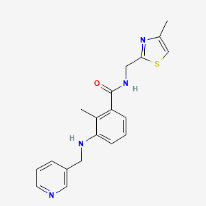 2-methyl-N-[(4-methyl-1,3-thiazol-2-yl)methyl]-3-[(pyridin-3-ylmethyl)amino]benzamide