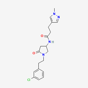 molecular formula C19H23ClN4O2 B4384761 N-{1-[2-(3-chlorophenyl)ethyl]-5-oxo-3-pyrrolidinyl}-3-(1-methyl-1H-pyrazol-4-yl)propanamide 