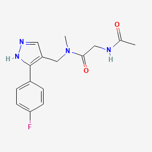 2-acetamido-N-[[5-(4-fluorophenyl)-1H-pyrazol-4-yl]methyl]-N-methylacetamide