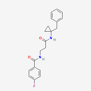 molecular formula C20H21FN2O2 B4384814 N-{3-[(1-benzylcyclopropyl)amino]-3-oxopropyl}-4-fluorobenzamide 