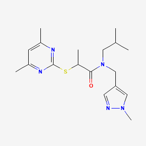 2-[(4,6-dimethylpyrimidin-2-yl)thio]-N-isobutyl-N-[(1-methyl-1H-pyrazol-4-yl)methyl]propanamide