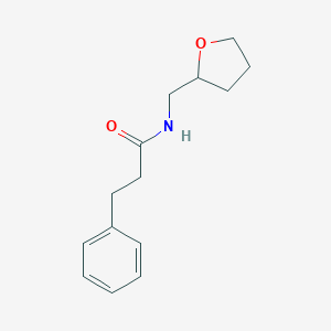molecular formula C14H19NO2 B438484 Propanamide, N-tetrahydrofurfuryl-3-phenyl- CAS No. 346692-81-7