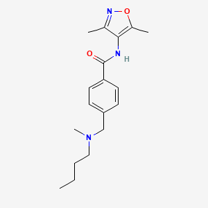 4-{[butyl(methyl)amino]methyl}-N-(3,5-dimethylisoxazol-4-yl)benzamide