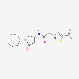 molecular formula C19H26N2O3S B4384865 2-(5-acetyl-3-thienyl)-N-(1-cycloheptyl-5-oxo-3-pyrrolidinyl)acetamide 