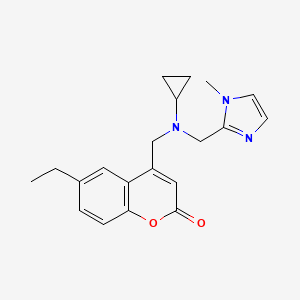 4-({cyclopropyl[(1-methyl-1H-imidazol-2-yl)methyl]amino}methyl)-6-ethyl-2H-chromen-2-one