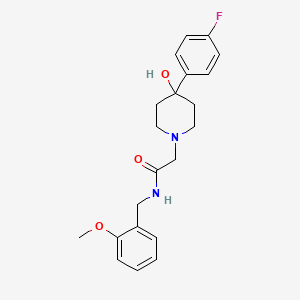 molecular formula C21H25FN2O3 B4384869 2-[4-(4-fluorophenyl)-4-hydroxypiperidin-1-yl]-N-(2-methoxybenzyl)acetamide 