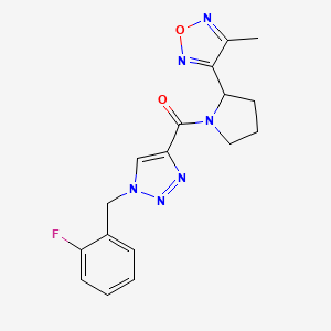 3-(1-{[1-(2-fluorobenzyl)-1H-1,2,3-triazol-4-yl]carbonyl}-2-pyrrolidinyl)-4-methyl-1,2,5-oxadiazole