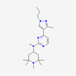 molecular formula C21H34N6 B4384881 4-(3-methyl-1-propyl-1H-pyrazol-4-yl)-N-(1,2,2,6,6-pentamethylpiperidin-4-yl)pyrimidin-2-amine 