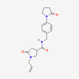 molecular formula C19H23N3O3 B4384882 1-allyl-5-oxo-N-[4-(2-oxopyrrolidin-1-yl)benzyl]pyrrolidine-3-carboxamide 