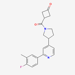 3-({3-[2-(4-fluoro-3-methylphenyl)pyridin-4-yl]pyrrolidin-1-yl}carbonyl)cyclobutanone