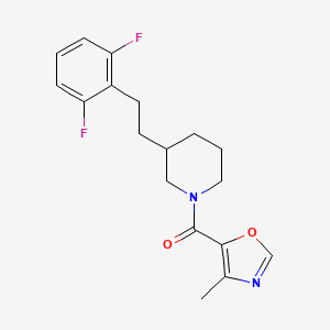 molecular formula C18H20F2N2O2 B4384919 3-[2-(2,6-difluorophenyl)ethyl]-1-[(4-methyl-1,3-oxazol-5-yl)carbonyl]piperidine 