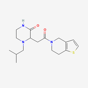 molecular formula C17H25N3O2S B4384923 3-[2-(6,7-dihydrothieno[3,2-c]pyridin-5(4H)-yl)-2-oxoethyl]-4-isobutyl-2-piperazinone 