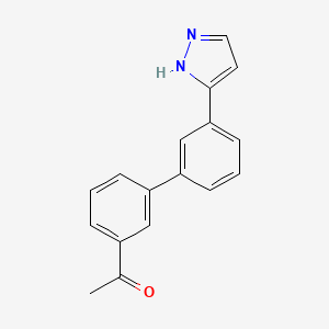 1-[3-[3-(1H-pyrazol-5-yl)phenyl]phenyl]ethanone