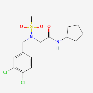 molecular formula C15H20Cl2N2O3S B4385026 N~1~-cyclopentyl-N~2~-(3,4-dichlorobenzyl)-N~2~-(methylsulfonyl)glycinamide 