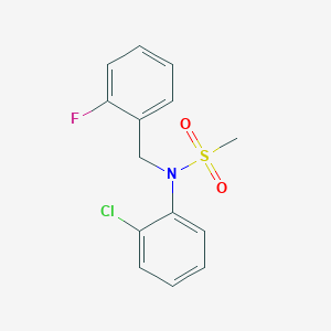 molecular formula C14H13ClFNO2S B4385030 N-(2-chlorophenyl)-N-(2-fluorobenzyl)methanesulfonamide 